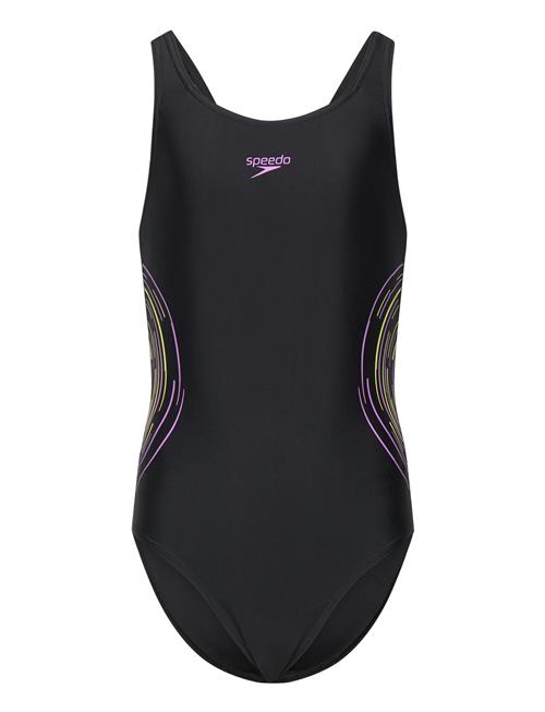 Girls Placmement Muscleback Speedo Black