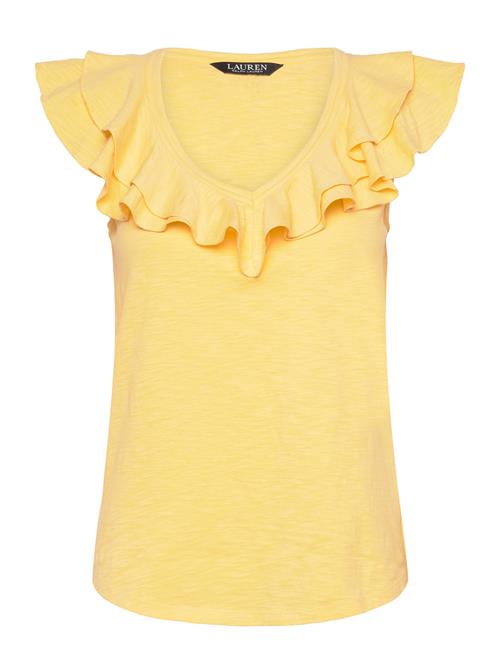 Lauren Ralph Lauren Ruffle-Trim Slub Jersey Sleeveless Tee Lauren Ralph Lauren Yellow