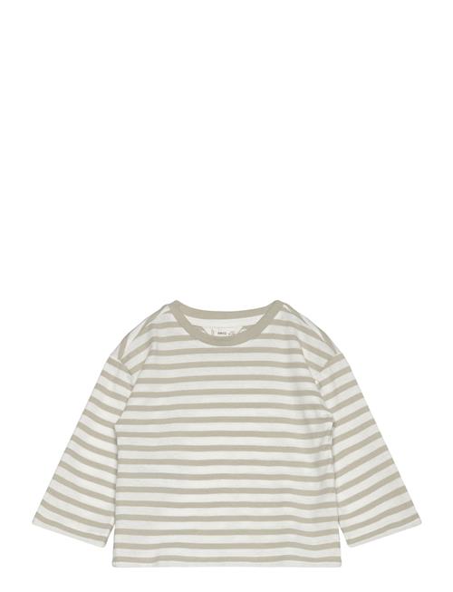 Mango Striped Cotton T-Shirt Mango Green