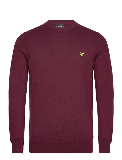 Lyle & Scott Cotton Merino Crew Neck Jumper Lyle & Scott Burgundy