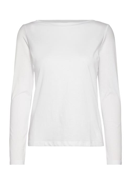 Mango Long-Sleeved Boat-Neck T-Shirt Mango White