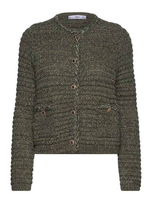 Lurex Chunky-Knit Cardigan Mango Khaki