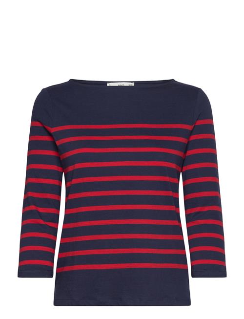 Se Mango Striped Boat-Neck T-Shirt Mango Navy ved Booztlet