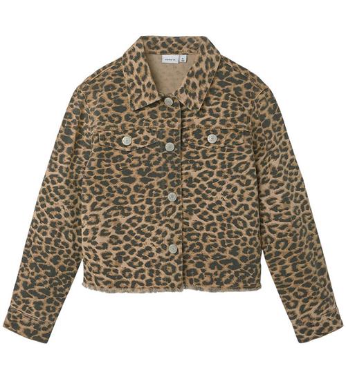 Name It Name It Jakke - NkfOlivia - Silver Mink/Leopard