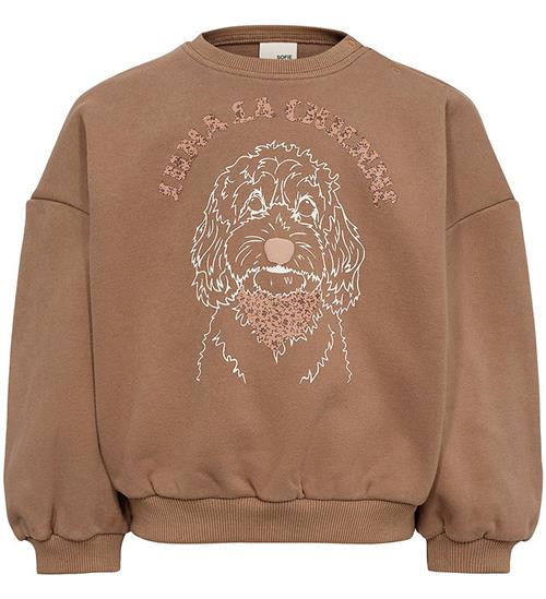 Se Sofie Schnoor Sofie Schnoor Sweatshirt - Cashew Brown m. Print ved KidsWorld