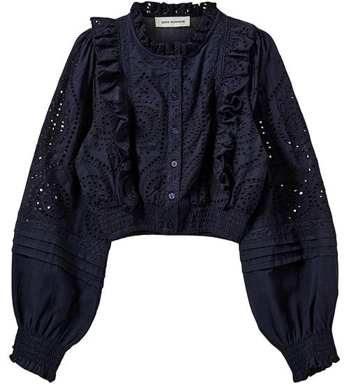 Sofie Schnoor Bluse - Dark Blue m. HulmÃ¸nster