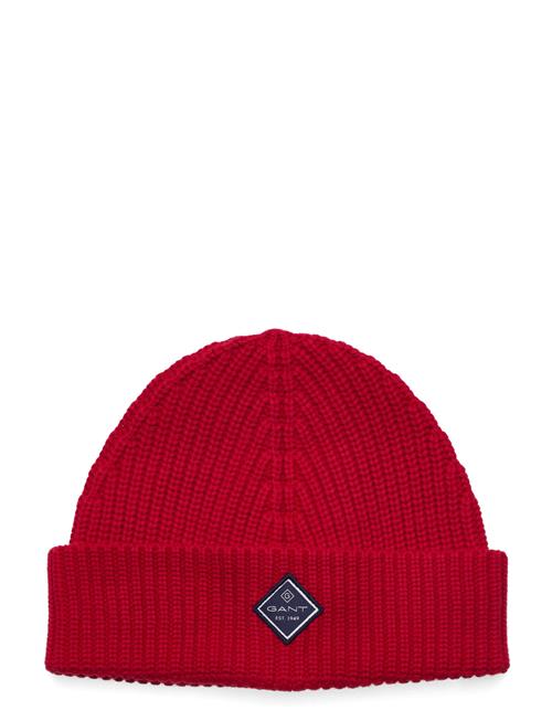 Se GANT Unisex. Cotton Rib Knit Hat GANT Red ved Booztlet