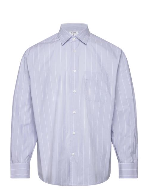 Filippa K Striped Cotton Poplin Shirt Filippa K Blue