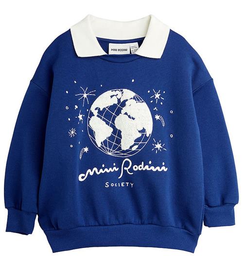 Se Mini Rodini Mini Rodini Sweatshirt - Society Emb - BlÃ¥ ved KidsWorld