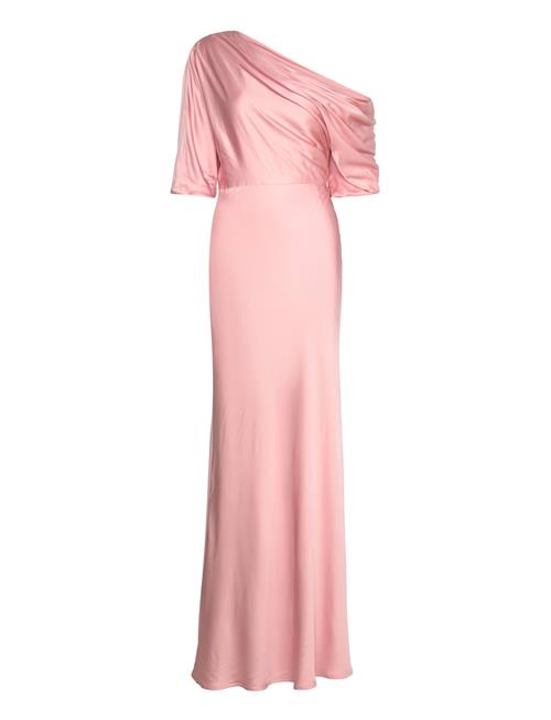 Malina Marisa Asymmetrical Satin Maxi Dress Malina Pink