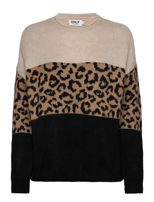 ONLY Onljade Animal Ls O-Neck Noos Knt ONLY Beige