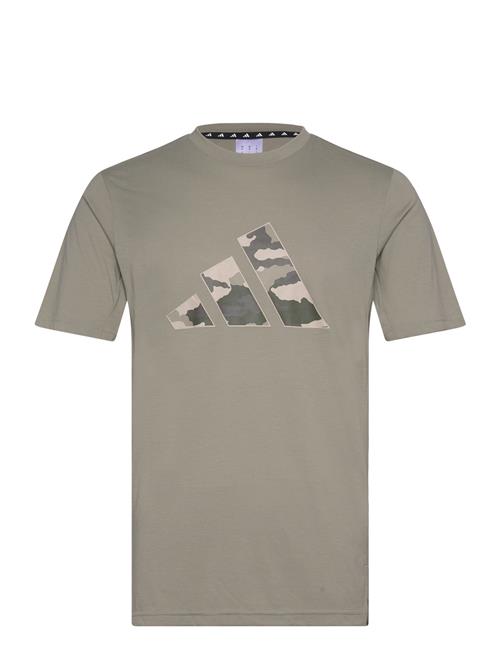 Se adidas Performance Adidas Train Essentials Camo Graphic Logo T-Shirt Adidas Performance Green ved Booztlet