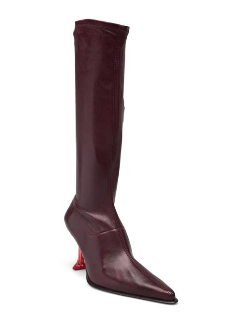 Se MIISTA Carlita Burgundy Tall Boots MIISTA Burgundy ved Booztlet