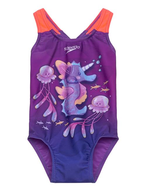 Speedo Girls Digital Printed Swimsuit Speedo Purple