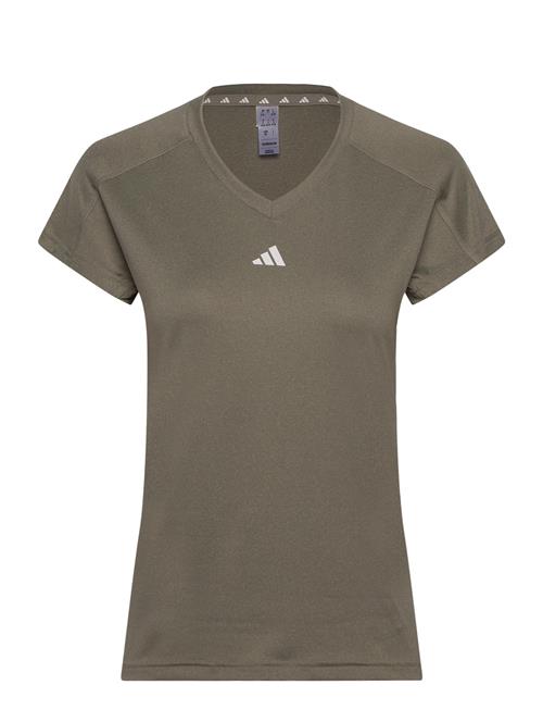 adidas Performance Aeroready Train Essentials Minimal Branding V-Neck T-Shirt Adidas Performance Khaki