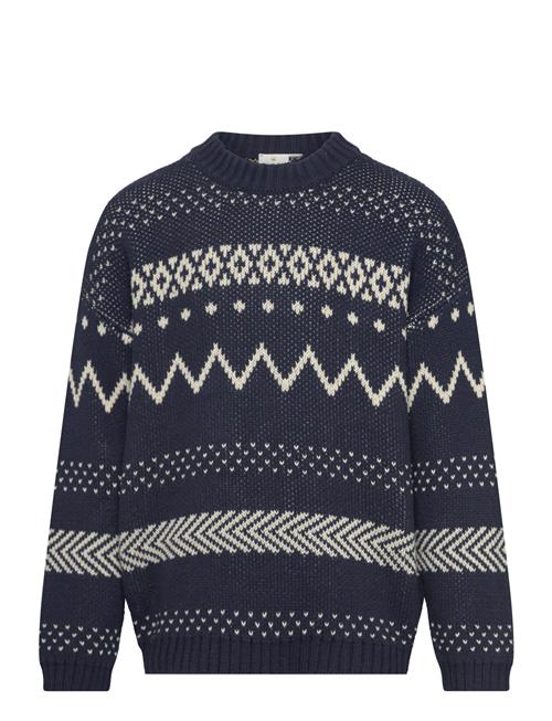 Se The New Tnlinus Jacquard Pullover The New Navy ved Booztlet