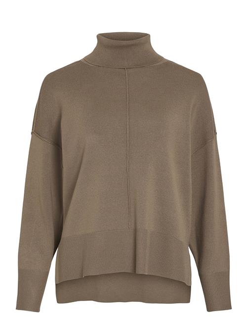 Vila Viostria Rollneck L/S Knit Top-Noos Vila Beige