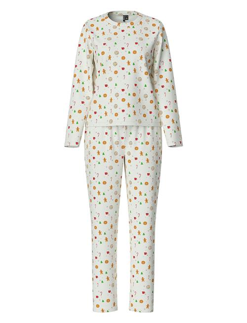 Pieces Pcfreya Ls Nightwear Set Kac Pieces White