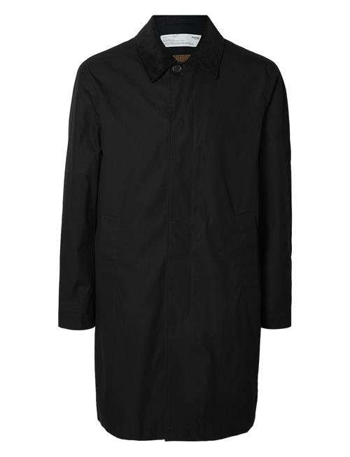 Selected Homme Slhwalter Waxed Cotton Coat Selected Homme Black