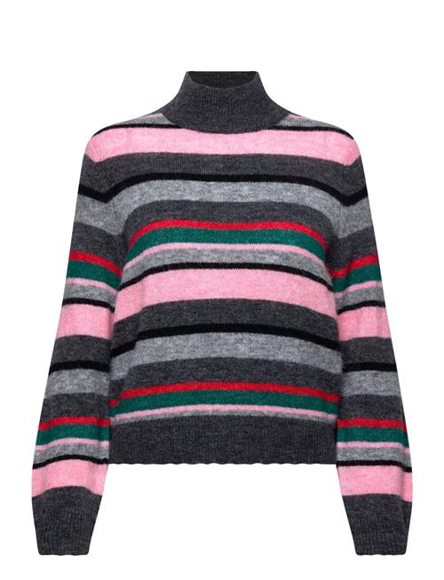 Se Nümph Nuriette Stripe Highneck Pullover Nümph Grey ved Booztlet