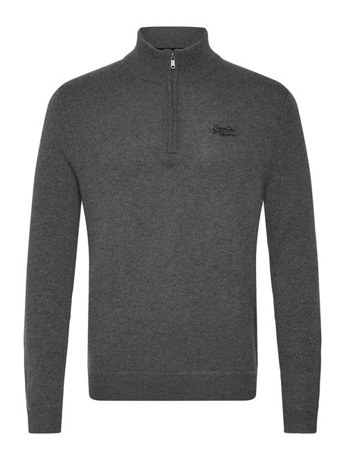 Se Superdry Essential Emb Knit Half Zip Superdry Grey ved Booztlet