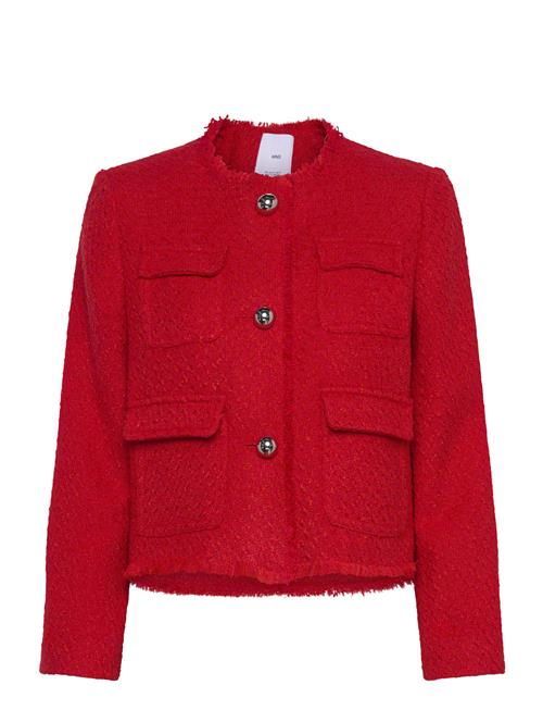 Mango Pocket Tweed Jacket Mango Red