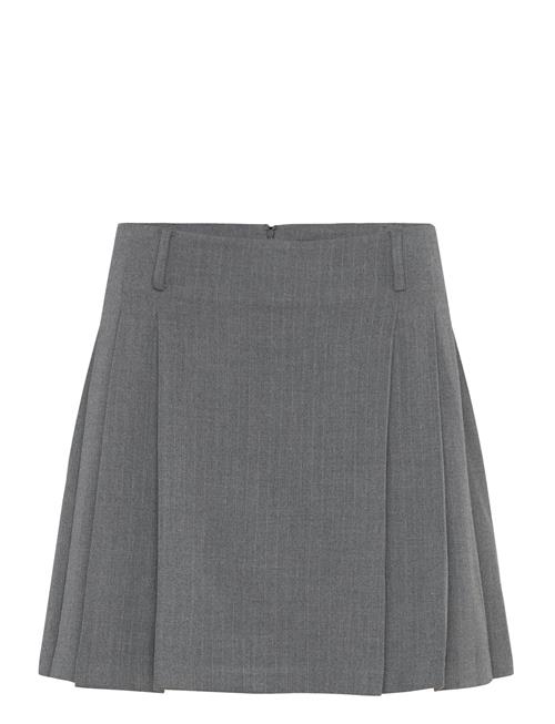 Mango Pinstriped Pleated Skirt Mango Grey