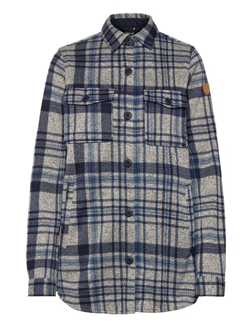 Milly W Checked Fleece Shirt Whistler Navy