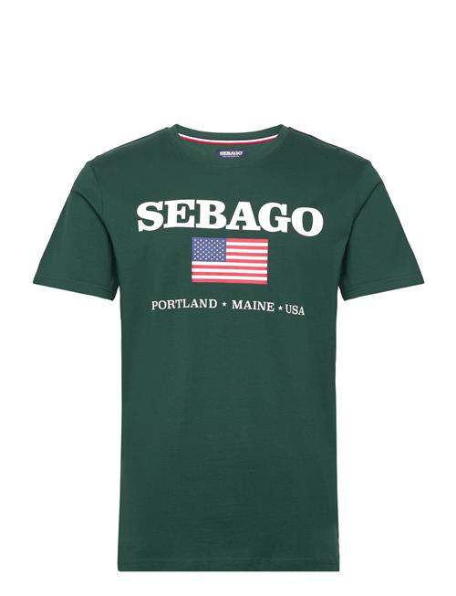 Se Sebago Sam Printed Tee Sebago Green ved Booztlet