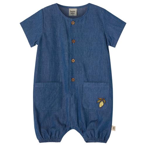 Se Buddy & Hope Alfred Romper Blue Chambray | Blå | 74/80 cm ved Babyshop