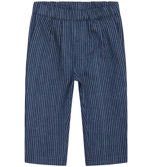 Se FlÃ¶ss Bukser - Willy - Indigo Stripe ved KidsWorld