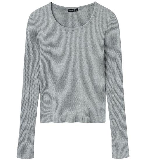 LMTD Bluse - Rib - NlfNinusa - Grey Melange m. HulmÃ¸nster