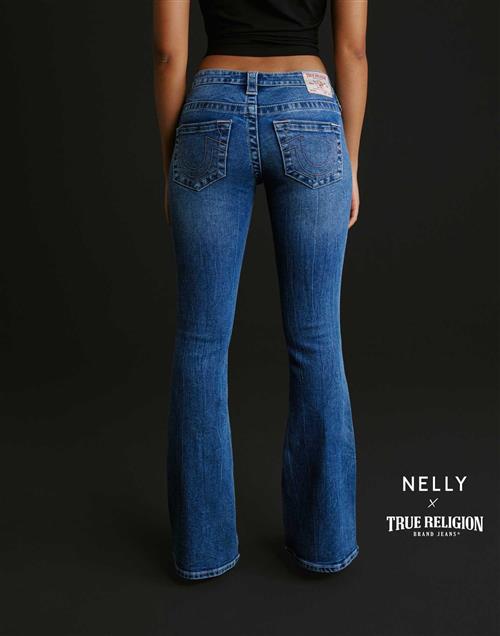 True Religion - Blå - Nelly Ultra Low Rise Joey Flare Sn