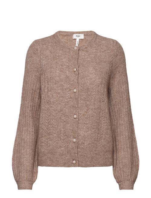 Se Object Objophelia L/S Knit Cardigan Rep Object Beige ved Booztlet