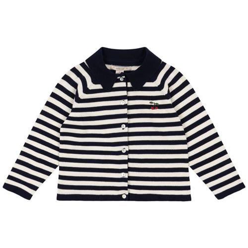 Se Konges Sløjd Venton Knit Cardigan Navy Stripe | Blå | 18 months ved Babyshop