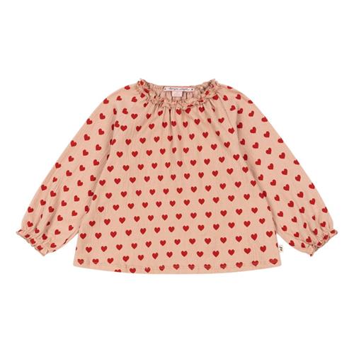 Se Konges Sløjd Chleo Bluse Coeur Mahogany | Rød | 7-8 years ved Babyshop