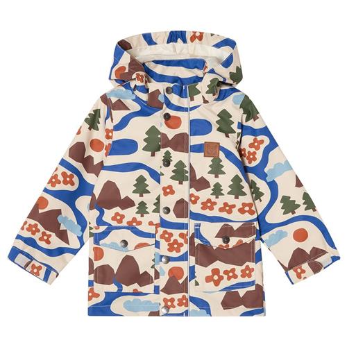 Kuling Stockholm Mønstret Skaljakke Doodle Map 128 cm  Blå  128 cm  Unisex