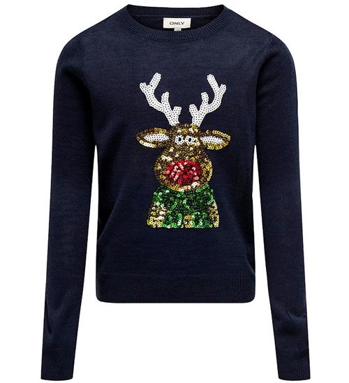 Se Kids Only Kids Only Strik - KogXmas - Night Sky/Sequin Reindeer ved KidsWorld