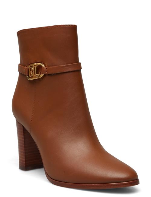 Lauren Ralph Lauren Maxie Burnished Leather Bootie Lauren Ralph Lauren Brown