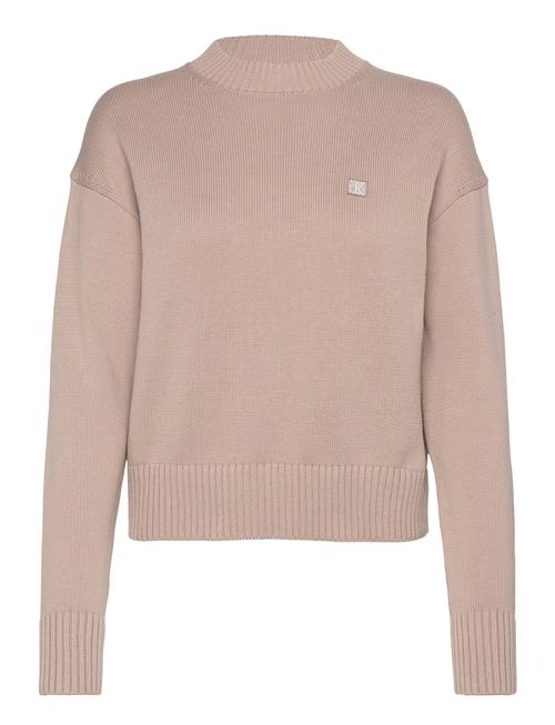 Se Calvin Klein Jeans Ck Embro Badge Sweater Calvin Klein Jeans Beige ved Booztlet