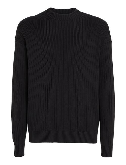 Se Calvin Klein Jeans Linear Sweater Calvin Klein Jeans Black ved Booztlet