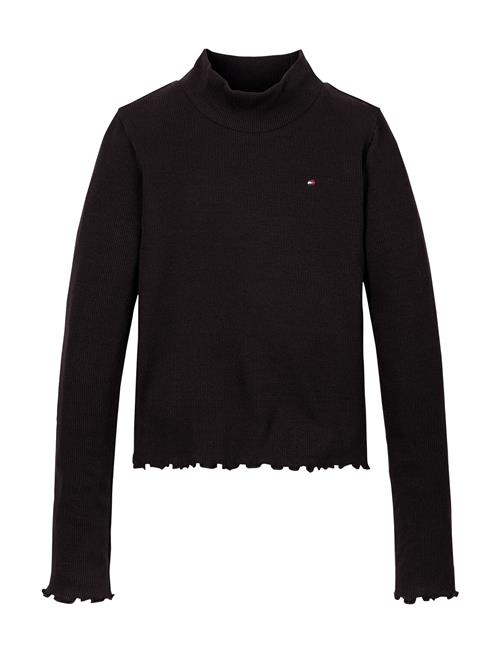 Tommy Hilfiger Mock Neck Rib Top Ls Tommy Hilfiger Black