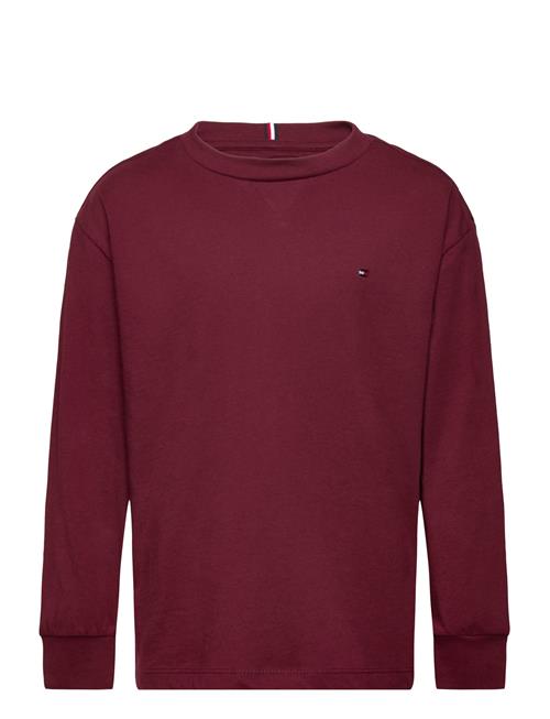 Se Tommy Hilfiger Essential Tee L/S Tommy Hilfiger Burgundy ved Booztlet