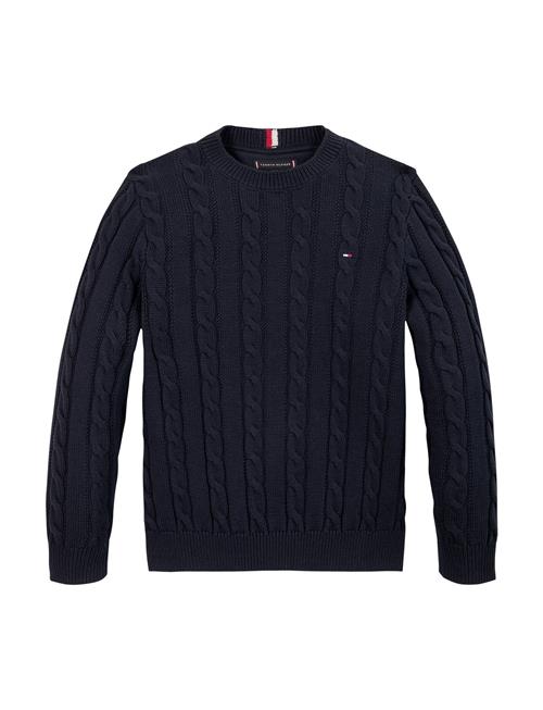 Se Tommy Hilfiger Essential Reg Cable Sweater Tommy Hilfiger Navy ved Booztlet