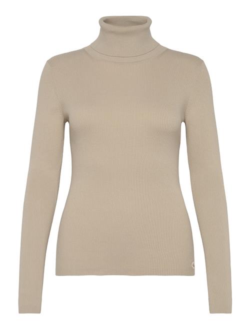 Calvin Klein Jeans Woven Label Roll Neck Sweater Calvin Klein Jeans Beige