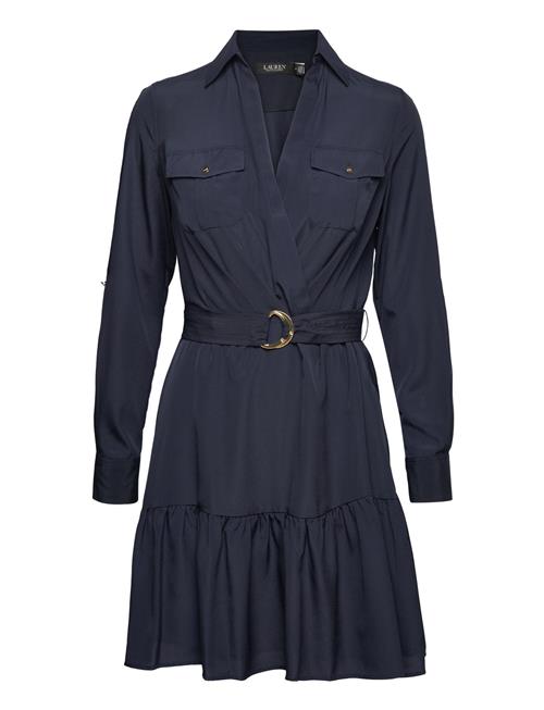 Lauren Ralph Lauren Belted Crepe Shirtdress Lauren Ralph Lauren Navy