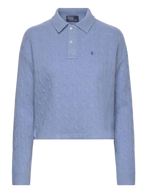 Polo Ralph Lauren Cable Wool-Cashmere Polo Shirt Polo Ralph Lauren Blue