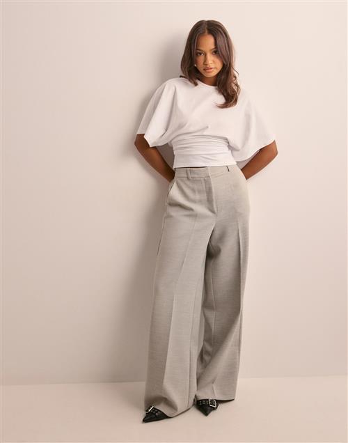 Selected Femme - Grå - Slfrita-Paxa Hw Extra Wide Pant Mel