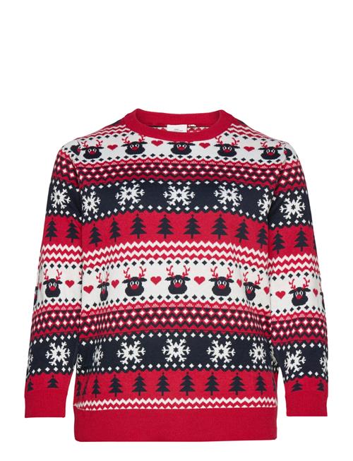 ONLY Carmakoma Carxmas Reindeer Ls O-Neck Knt ONLY Carmakoma Red