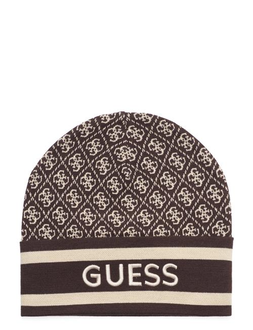 Se GUESS Jeans Sevyn 4G Logo Beanie Swtr GUESS Jeans Brown ved Booztlet